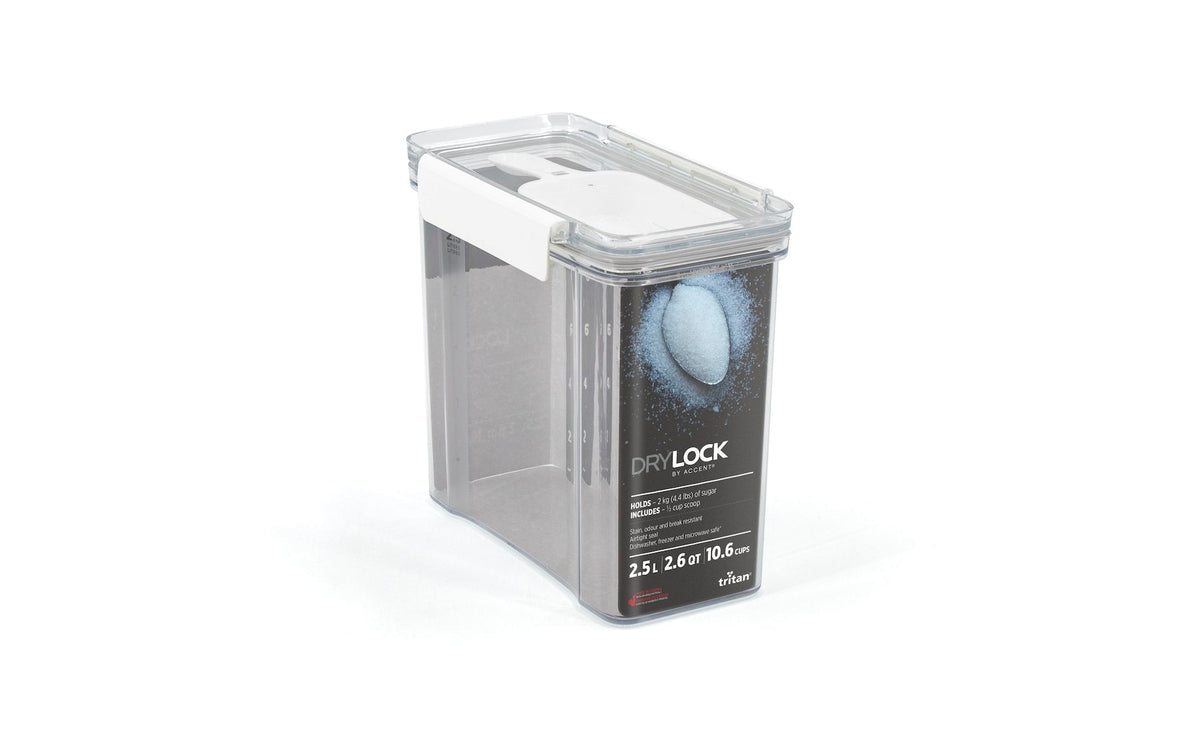 DryLock Tritan Pantry Plastic Food Storage Container with Airtight Seal, 2.5-L