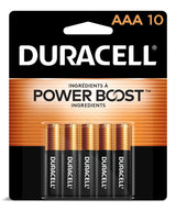 Duracell Coppertop AAA Alkaline Batteries, All Purpose, 10-pk