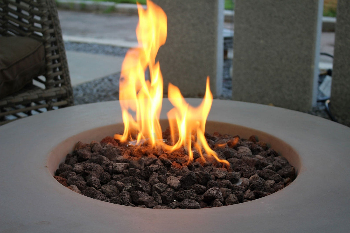 Elementi Lunar Bowl Fire Pit, Natural Gas, Light Grey, 45,000 BTU
