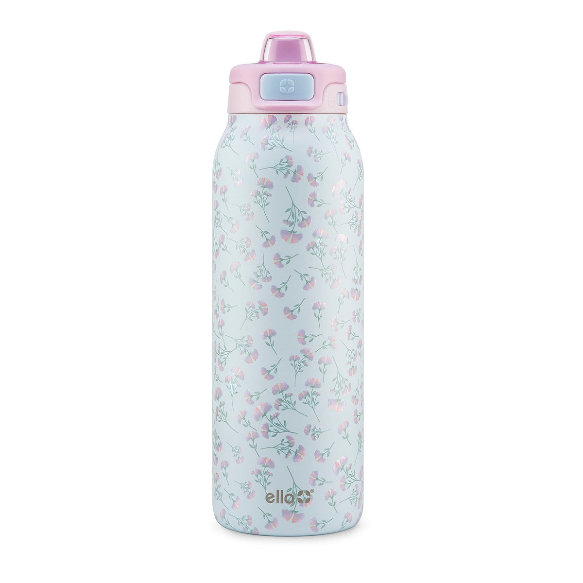 ello Pop & Fill Reusable Stainless Steel Insulated Water Bottle with Quick Fill Lid, 32-oz, Assorted Colours