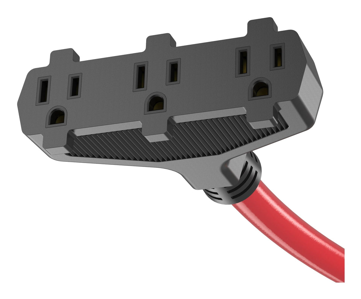Energizer 30A 25-ft Triple-Outlet Extension Cord, Red