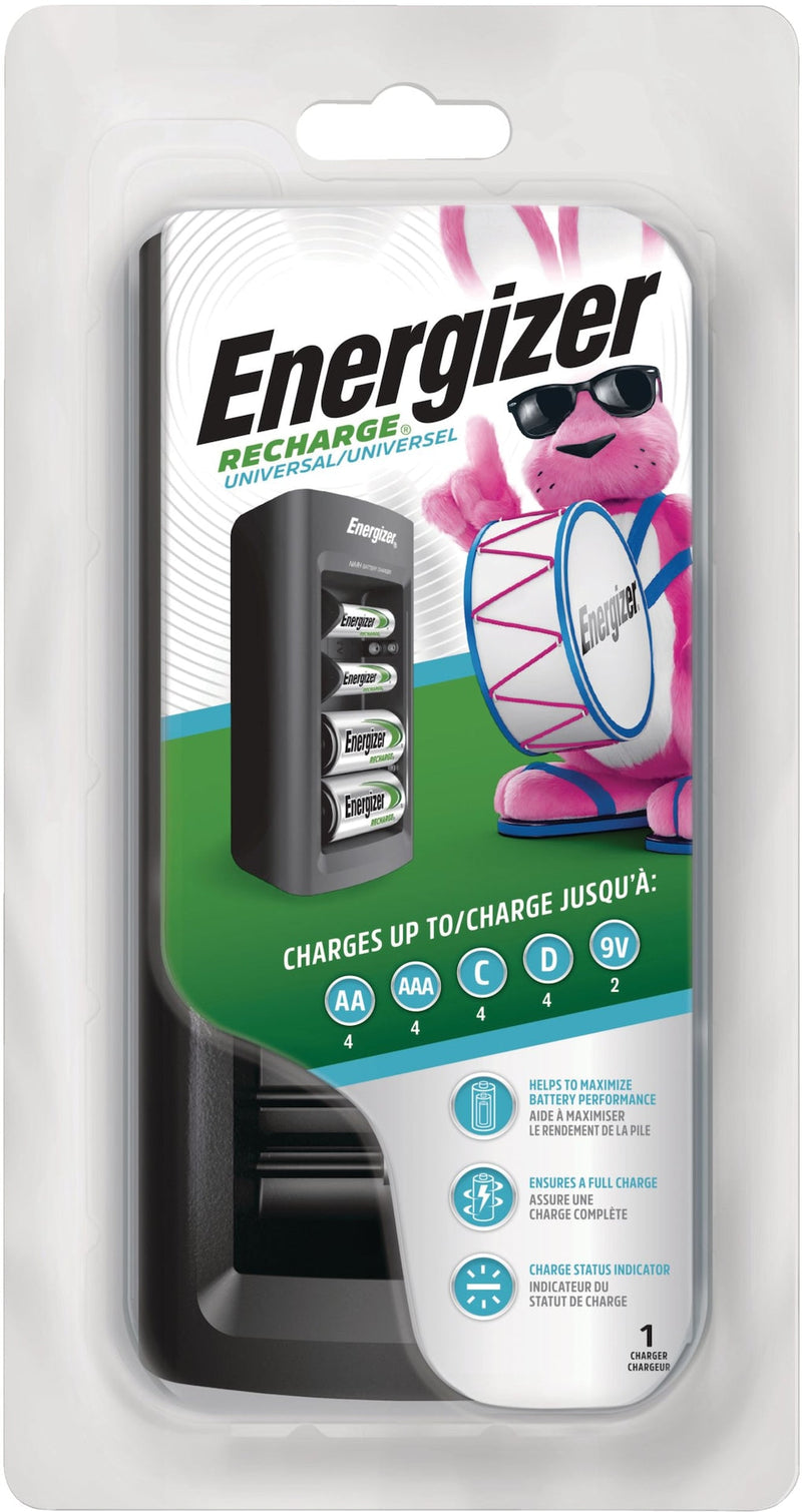 Energizer CHFC Universal Battery Charger For NiMH Rechargeable Batteries, AA/AAA/C/D/9V