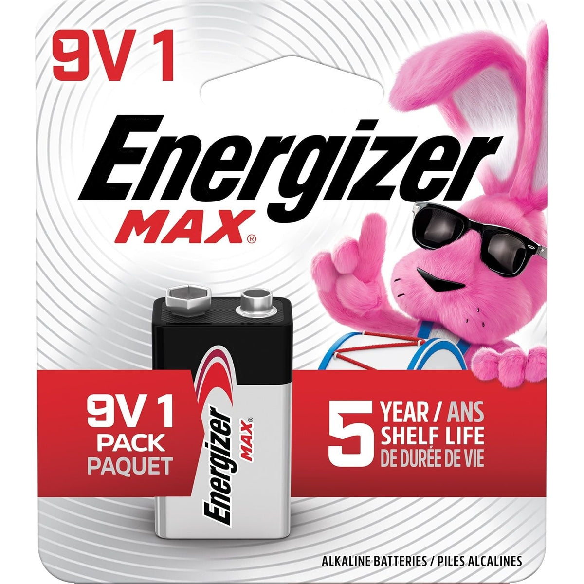 Energizer Max 1-pk 9V / 9 Volt Alkaline Battery, Long Lasting, All Purpose