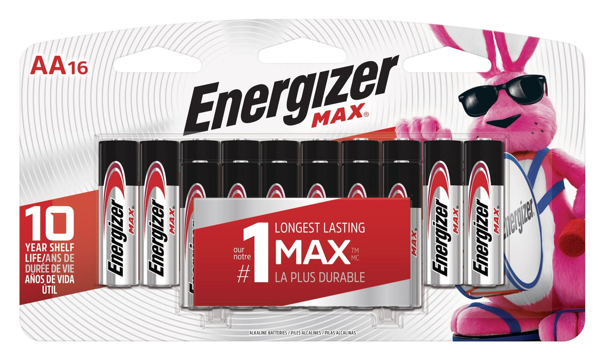 Energizer Max 16-pk AA Alkaline Batteries, Long Lasting, All Purpose