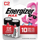 Energizer Max 2-pk C Alkaline Batteries, Long Lasting, All Purpose