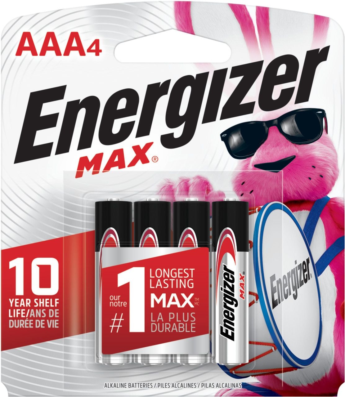 Energizer Max 4-pk AAA Alkaline Batteries, Long Lasting, All Purpose