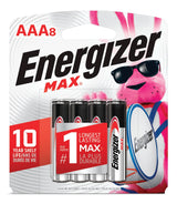 Energizer Max 8-pk AAA Alkaline Batteries, Long Lasting, All Purpose