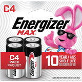 Energizer Max4-pk C Alkaline Batteries, Long Lasting, All Purpose