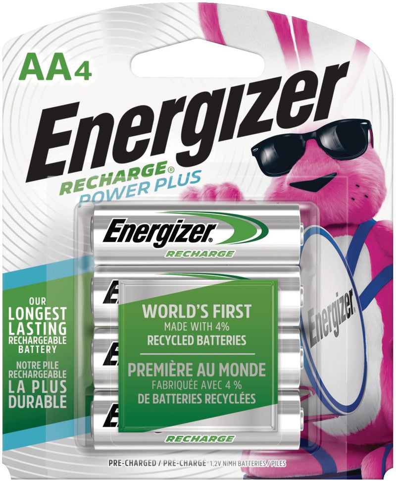 Energizer NH15BP-4 AA 2300 mAh NiMH Rechargeable Batteries, Pre-Charged, All Purpose, 4-pk