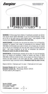 Energizer Silver Oxide 1-pk 392 1.5V / 1.5 Volt Zero Mercury Button CellBattery