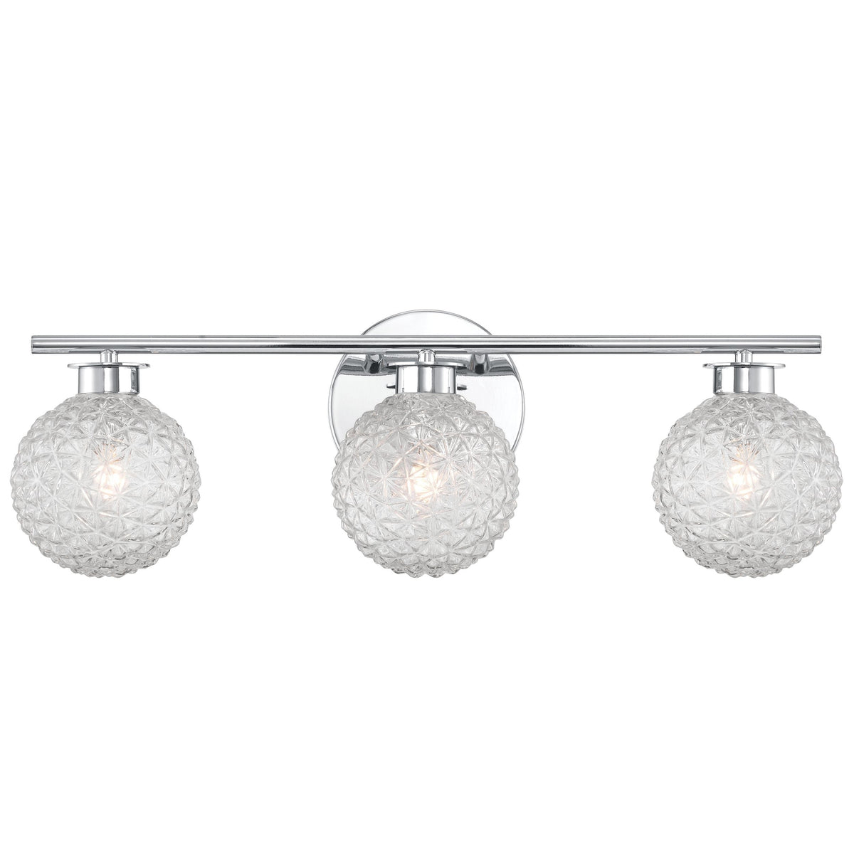 Eurofase 3-Light Chrome Vanity Light with Diamond Shades