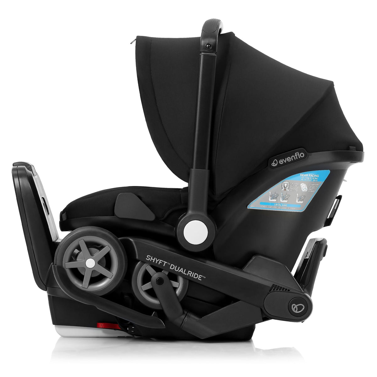 Evenflo Shyft DualRide Infant Car Seat and Stroller, Black