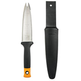 Fiskars Stainless-Steel Dual-Edged Garden Hori Hori Knife with Sheath
