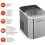 Frigidaire Stainless Steel Countertop Ice Maker with LED Display, 2.3-qt, Silver