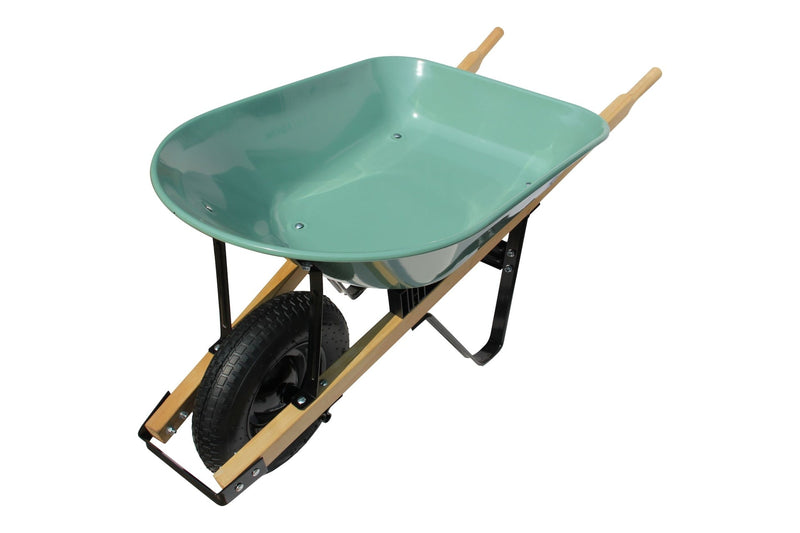 Garden Club 1-Wheel Steel Wheelbarrow for Garden/Yard, Rust-resistant, 5-cu-ft