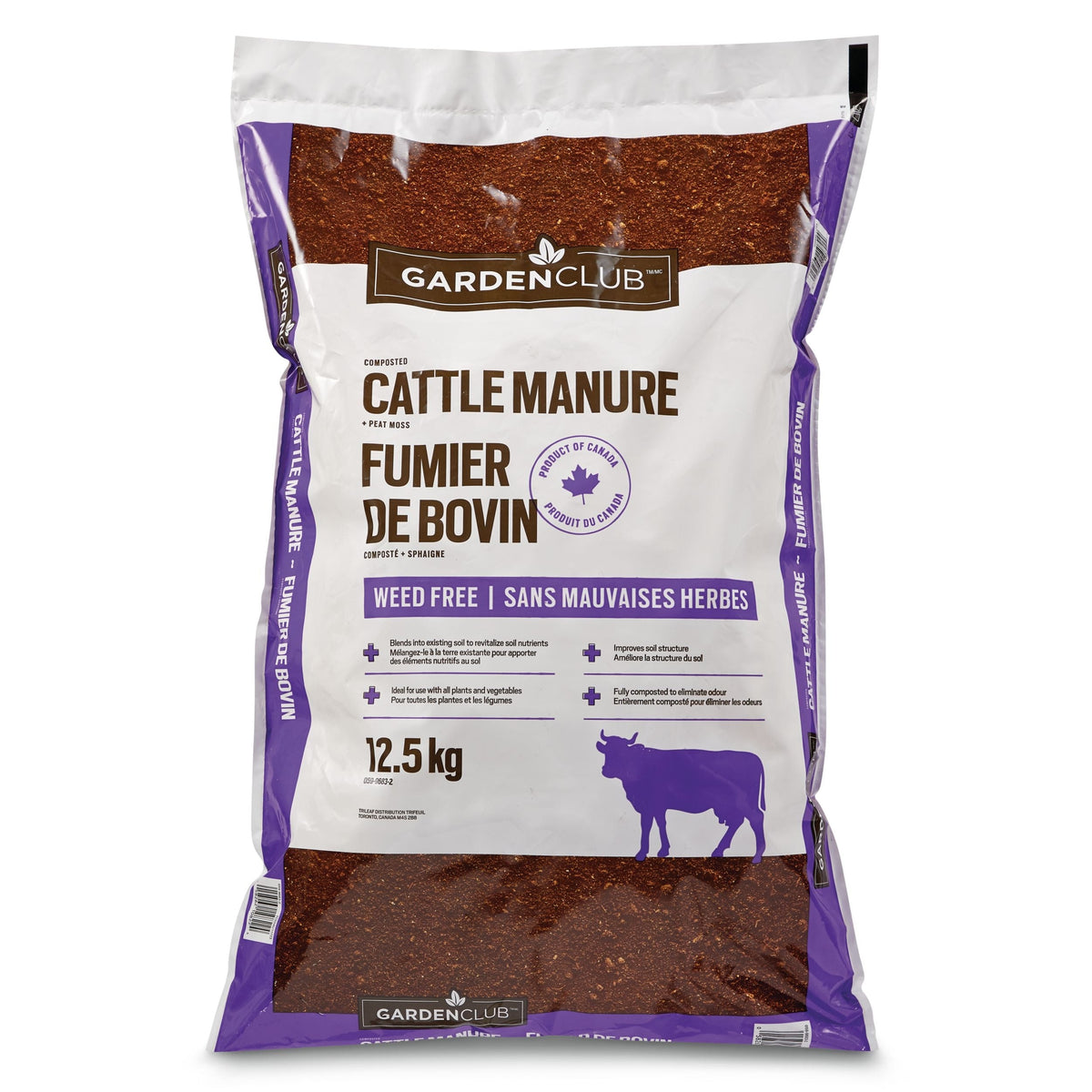 Garden Club Composted Cattle Manure/Fertilizer, Weed Free,12.5-kg