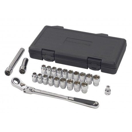 GearWrench Pass-Thru 3/8-in Drive Socket Set 23-pc, SAE/Metric