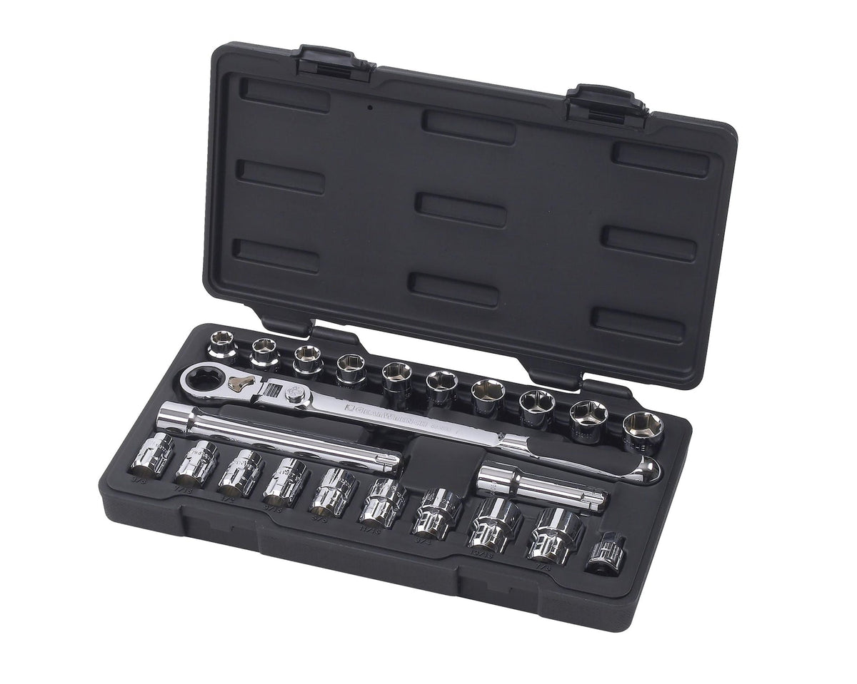 GearWrench Pass-Thru 3/8-in Drive Socket Set 23-pc, SAE/Metric