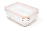 Glasslock Rectangular Glass Food Storage Container with Leakproof Lid, 970-mL