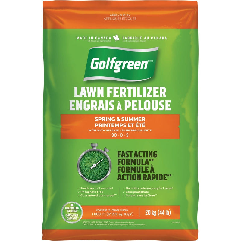 Golfgreen Spring & Summer Lawn Fertilizer, 30-0-3, 20-kg