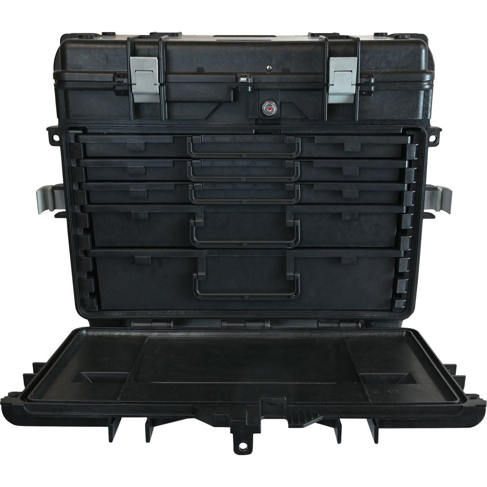 Gray Tools Mobile Tool Chest, 3 Small, 1 Medium & 1 Large Drawer, Black