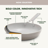 GreenPan Nova Cloud White Cookware Set, 11-pc