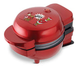 Grinch Non-Stick Mini Waffle Maker and Griddle, 6 Interchangeable Plates, Non-Stick, Red.