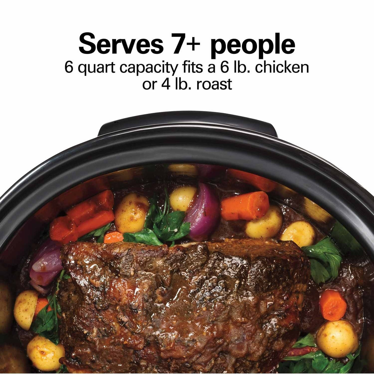 Hamilton Beach Programmable Defrost Slow Cooker, Black, 6-qt