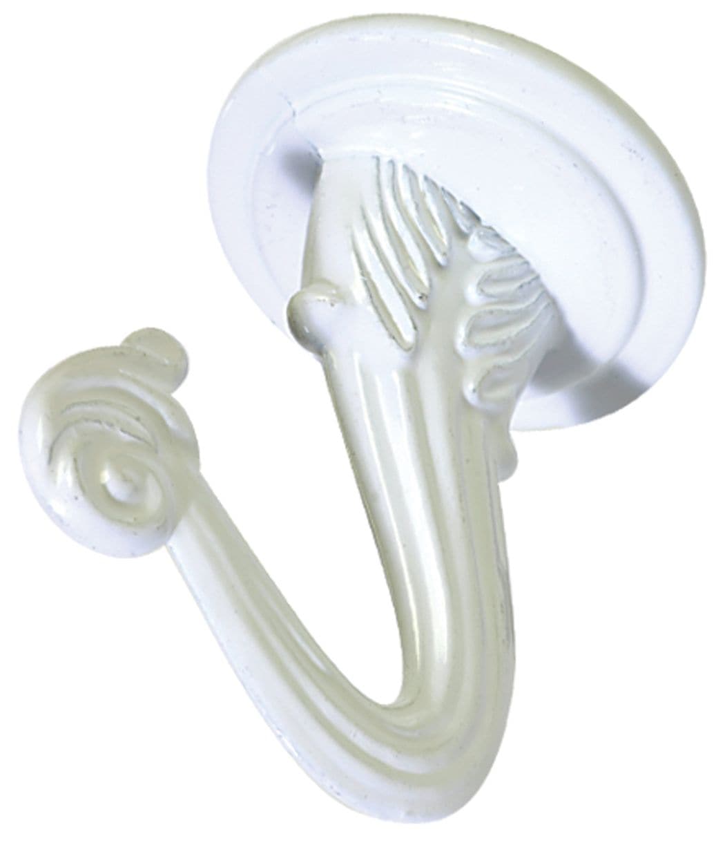 Hillman Large Swag Hook, Screw and Anchor Included, Solid Steel, White