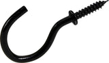 Hillman Mug Cup Hook, Half Hook Half Screw, Black, 7/8-in, 8-pk