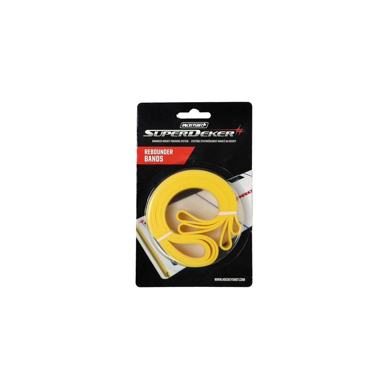 HockeyShot SuperDeker Rebounder Silicone Rubber Bands, Yellow, 2-pk