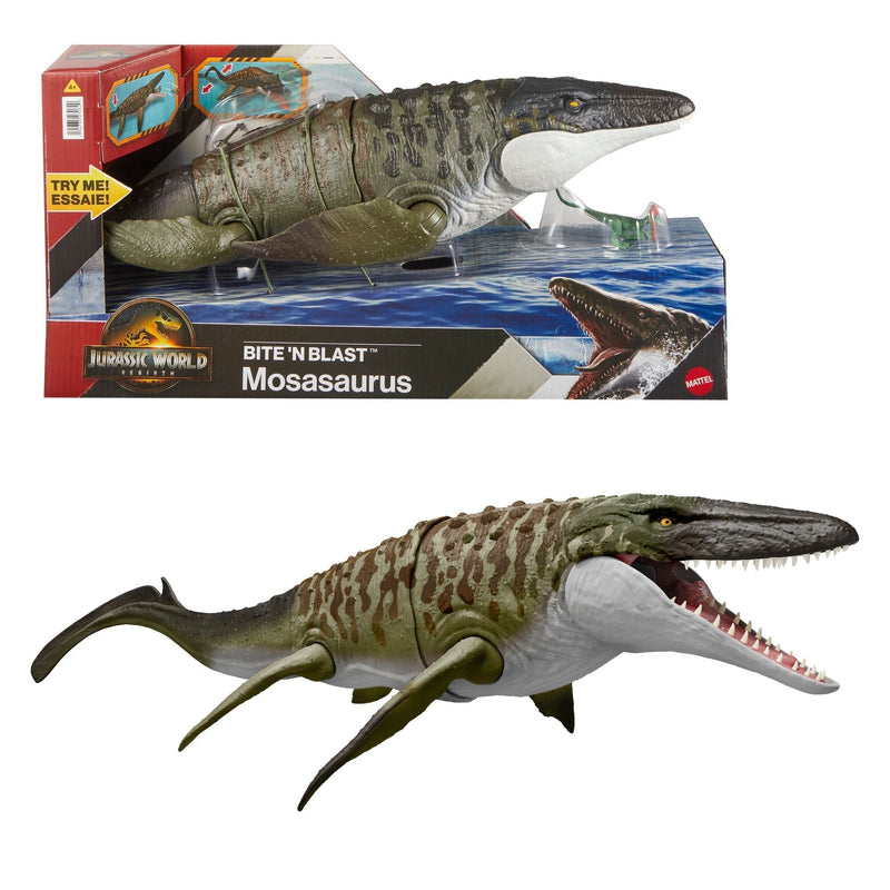 Jurassic World Bite 'N Blast Mosasaurus Toy for Ages 3+