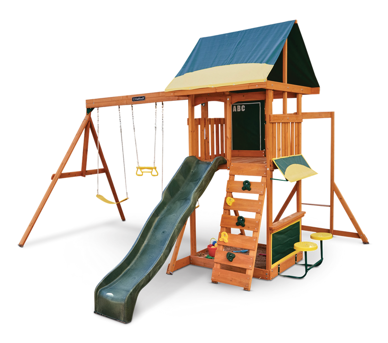 KidKraft Brightside Outdoor Cedar Wooden Swing/Play Set, Ages 3-10