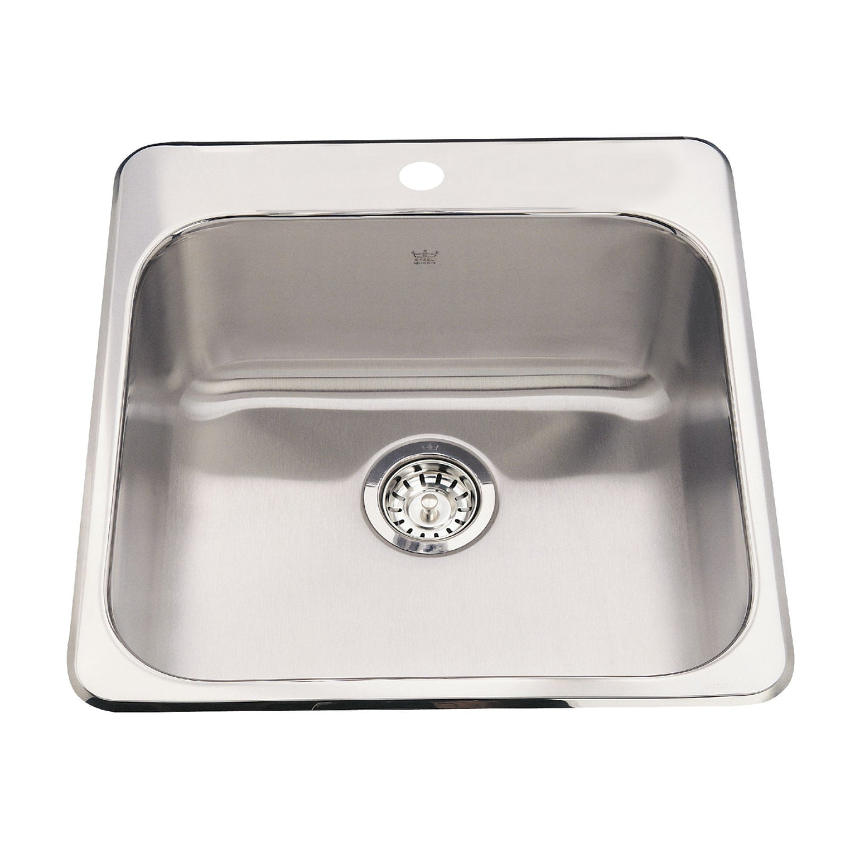 Kindred Steel Queen Top Mount Stainless Steel Single Bowl Kitchen Sink, 23x23x7-in
