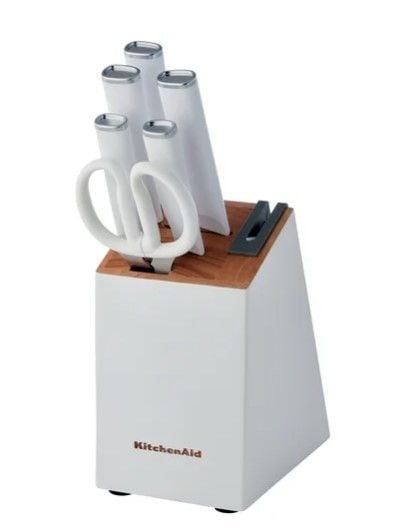 KITCHENAID 7PC CLASSIC WHITE SELF-SHARPENEING SET