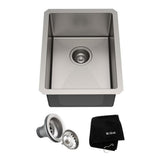 Kraus Standart PRO 16-Gauge Undermount Single Bowl Stainless Steel Kitchen Bar Sink, 14-in