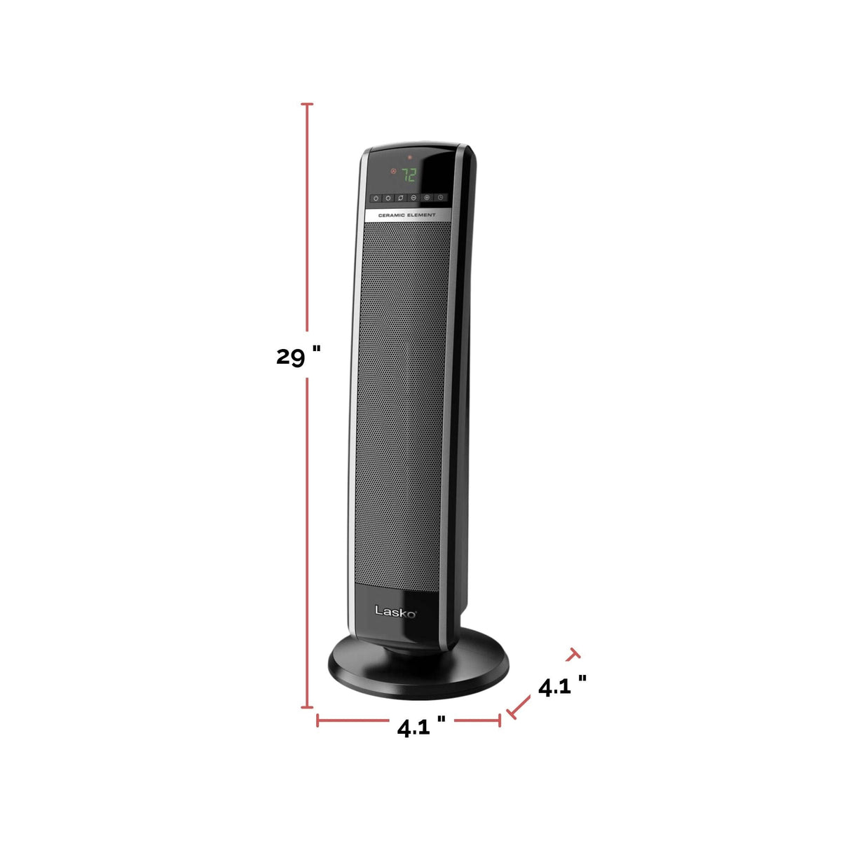 Lasko 1500W Digital Tower Ceramic Space Heater withRemote Control, 1500W, Black, 30-in