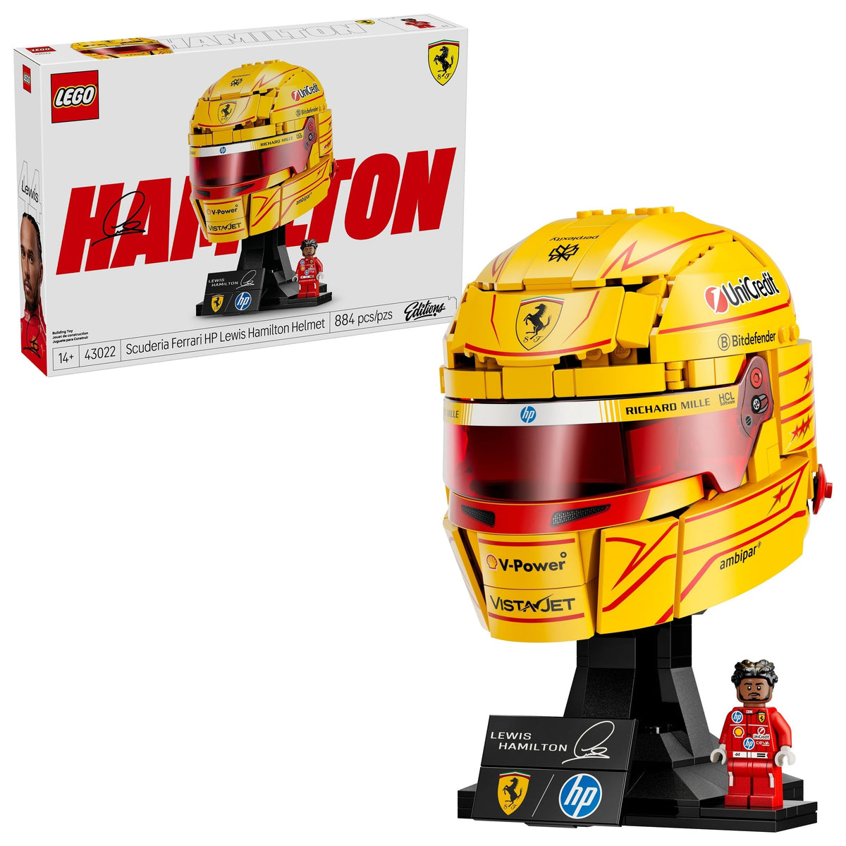 LEGO Editions Scuderia Ferrari HP Lewis Hamilton Helmet - 43022, 884-pcs, Ages 14+