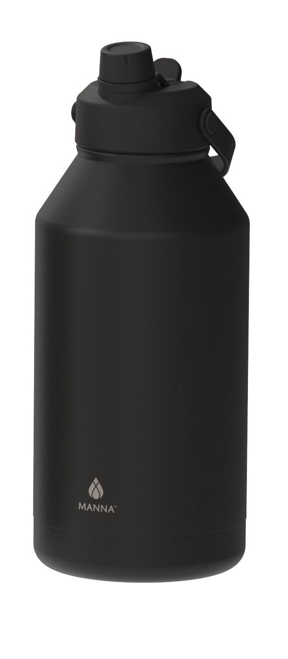 Manna Dual Mouth Flip Lid Double Wall Stainless Steel Water Bottle, 64-oz