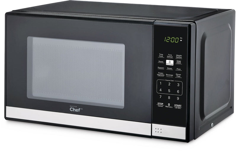 MASTER Chef Countertop Microwave, 700 W, Black Stainless Steel, 0.7-cu-ft