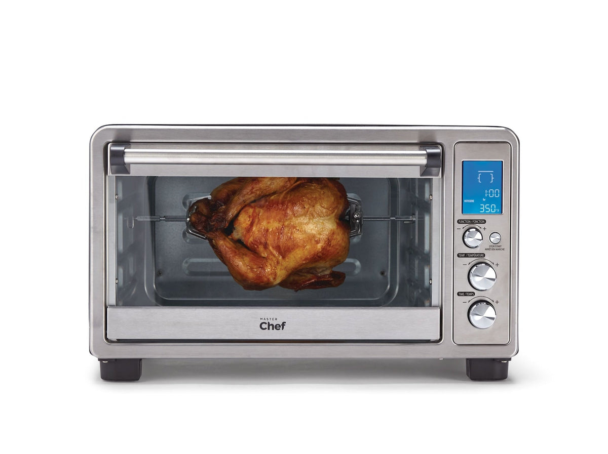 MASTER Chef Digital Convection Toaster Oven with 10 Functions, Stainless Steel, 6-Slices