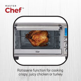 MASTER Chef Digital Convection Toaster Oven with 10 Functions, Stainless Steel, 6-Slices