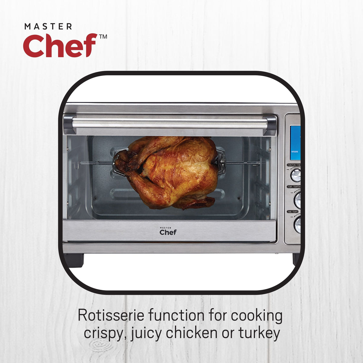 MASTER Chef Digital Convection Toaster Oven with 10 Functions, Stainless Steel, 6-Slices