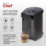 MASTER Chef Electric Hot Water Boiler, Warmer & Dispenser with Handle, Black, 3.5-L