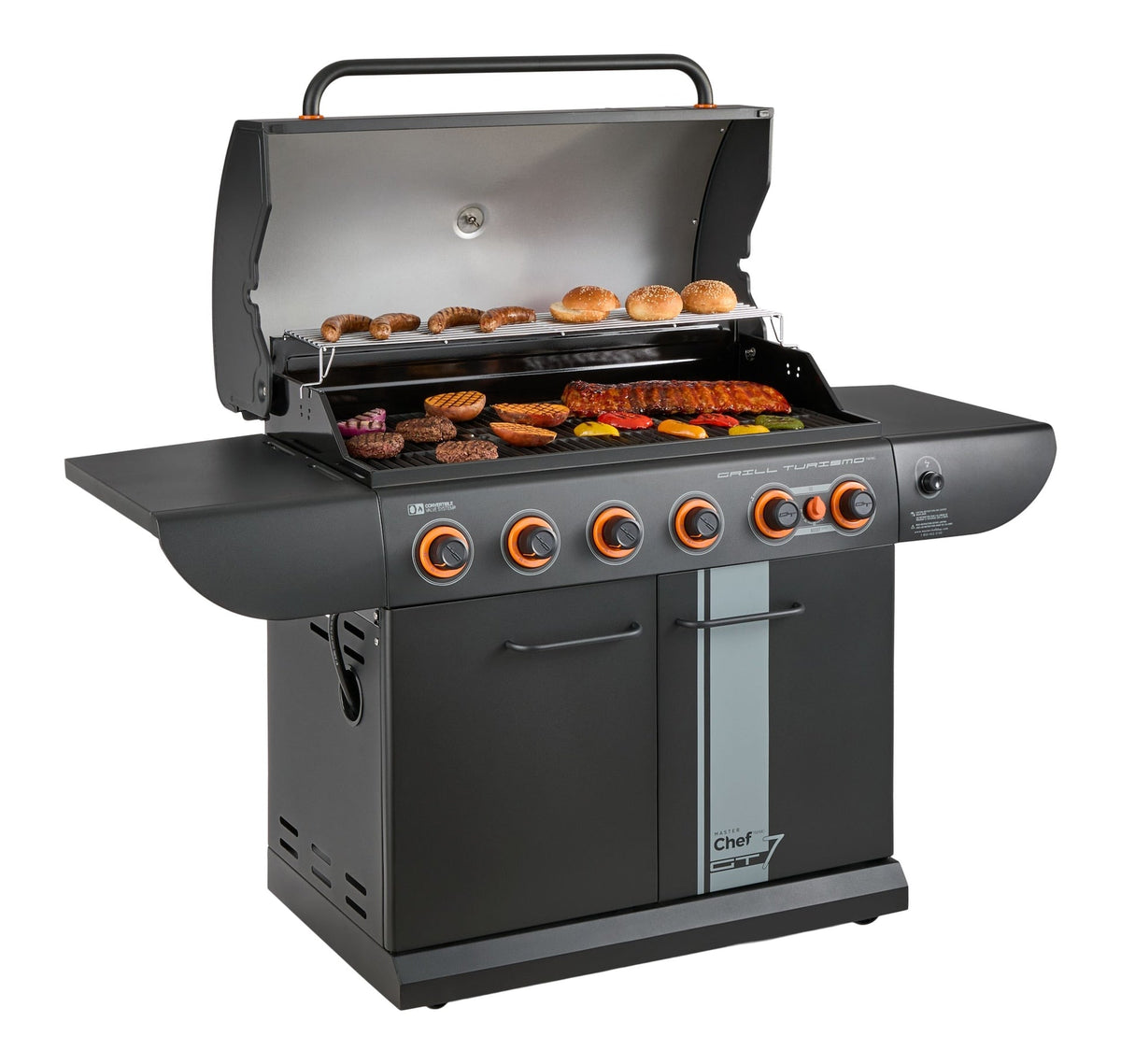 MASTER Chef Grill Turismo 680 7-Burner Convertible LP Gas BBQ