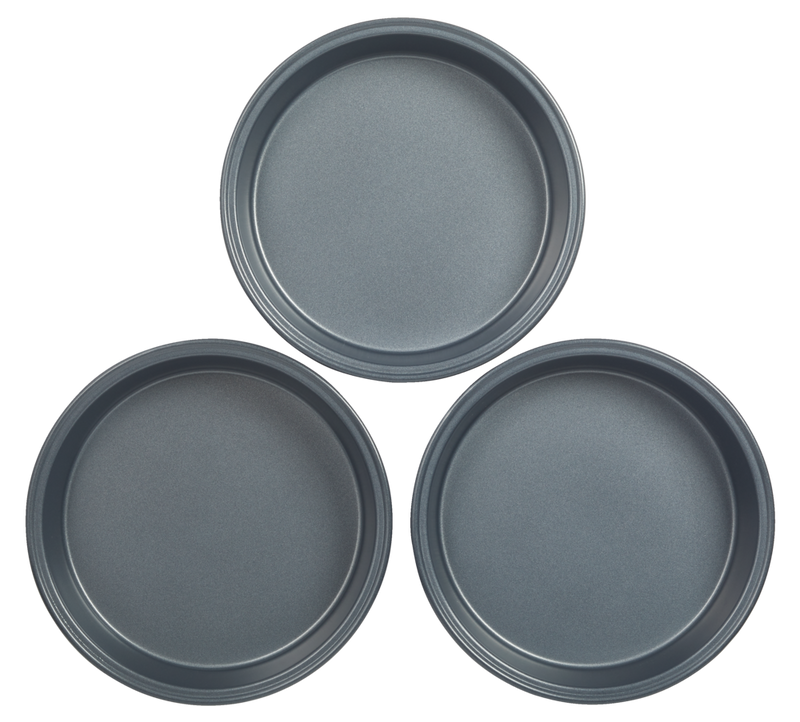 MASTER Chef Non-Stick Round Cake Pans, 8-in, 3-pc