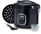 MASTER Chef One-Touch Non-Stick Rice Cooker & Steamer, Black, 20 Cups