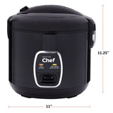 MASTER Chef One-Touch Non-Stick Rice Cooker & Steamer, Black, 20 Cups
