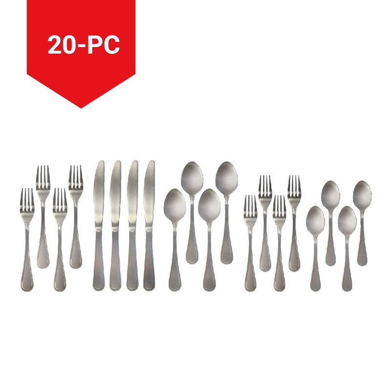 MASTER Chef Round Stainless Steel Flatware Set, Serves 4, 20-pc