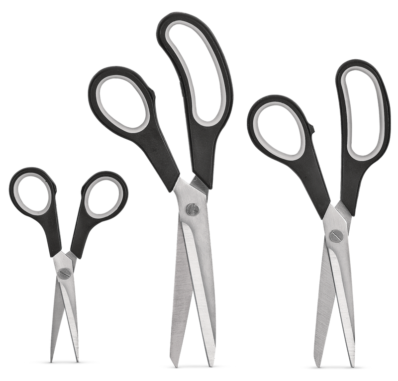 MASTER Chef Stainless Steel Scissor Set, Ergonomic Grip, 3-pc